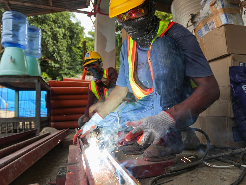 Structural welding work on a commercial project